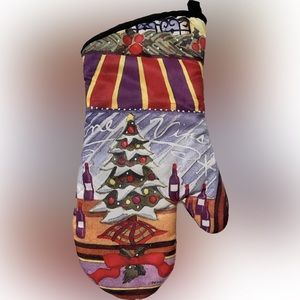 🍄 Christmas Tree Oven Mitt Trivet Holiday Winter Kitchen Gloves Baking Kitchen